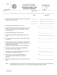 Document preview: Form SC SCH TD-1 Deferred Income Taxes for South Carolina - South Carolina