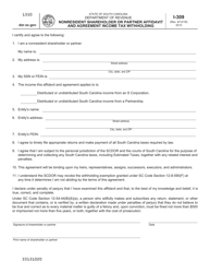 Document preview: Form I-309 Nonresident Shareholder or Partner Affidavit and Agreement Income Tax Withholding - South Carolina