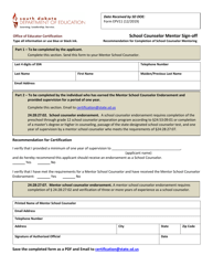 Document preview: Form EPV11 School Counselor Mentor Sign-Off - Recommendation for Completion of School Counselor Mentoring - South Dakota