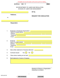 Document preview: SD Form 1653 Request for Conciliation - South Dakota