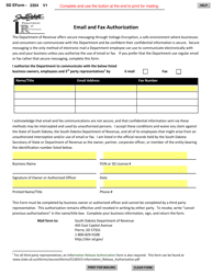Document preview: SD Form 2354 Email and Fax Authorization - South Dakota