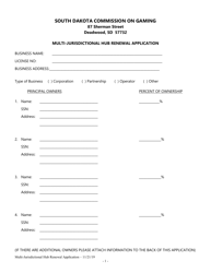 Multi-Jurisdictional Hub Renewal Application - South Dakota