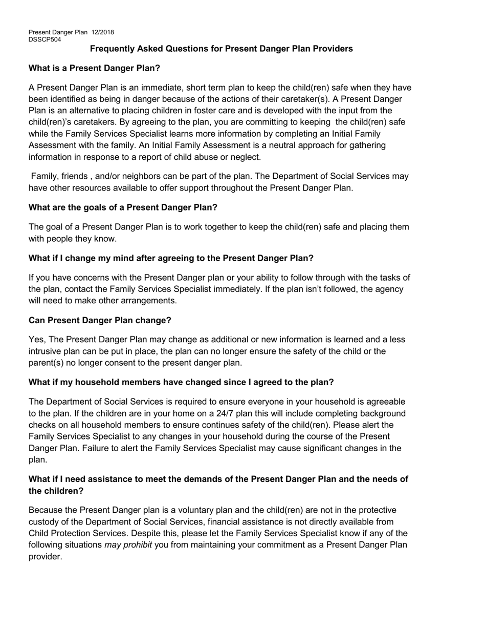 Form DSS-CP-504 Present Danger Plan - South Dakota, Page 3