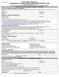 Form DSS-OS-950 Non-emergency Medical Travel (Nemt) Reimbursement Form - South Dakota