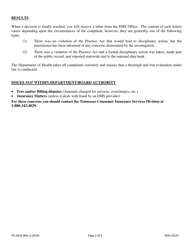 Form PH-3676 The EMS Complaint/ Investigation - Tennessee, Page 2