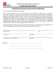 Form PH-3676 The EMS Complaint/ Investigation - Tennessee, Page 5