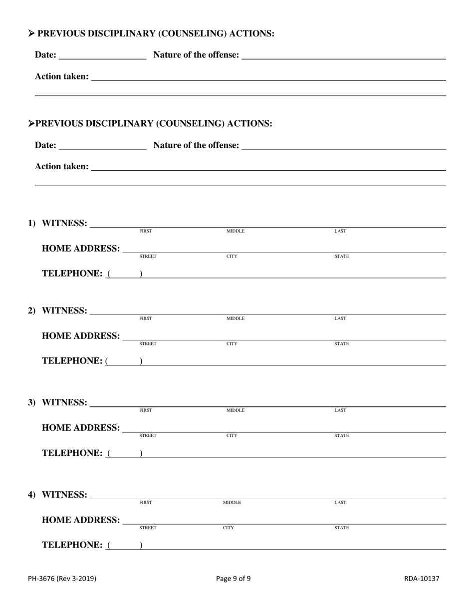 Form PH-3676 The EMS Complaint / Investigation - Tennessee, Page 9