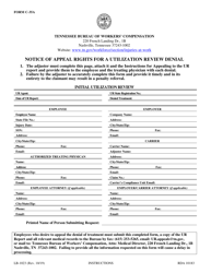 Form C-35A (LB-1023) Notice of Appeal Rights for a Utilization Review Denial - Tennessee