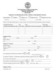 Document preview: Form LB-0930 Request to Mir Program for a Medical Impairment Rating - Tennessee