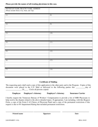 Form LB-0930 Request to Mir Program for a Medical Impairment Rating - Tennessee, Page 3