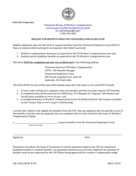 Document preview: Form LB-3284 Request for Benefits From the Uninsured Employers Fund - Tennessee