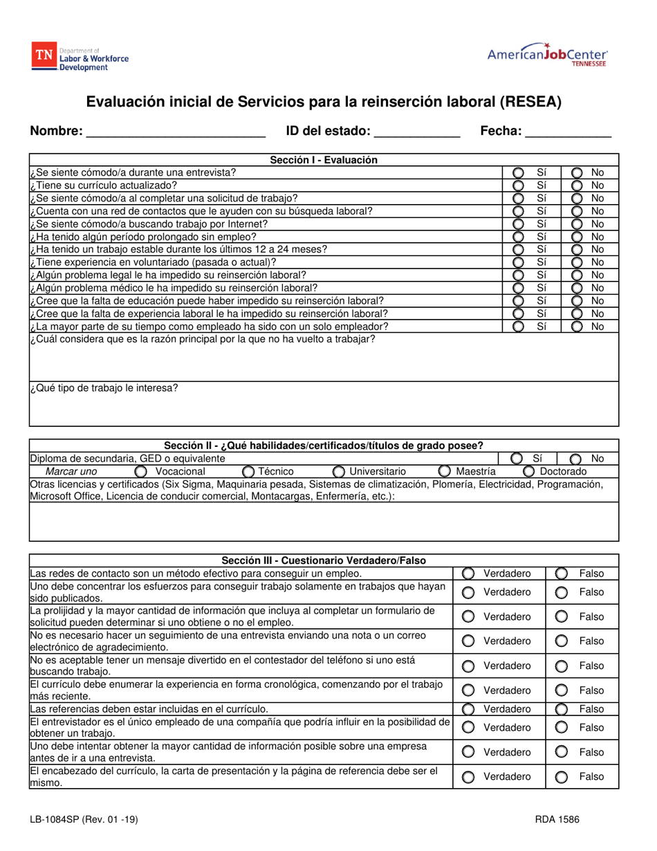 Formulario LB-1084SP - Fill Out, Sign Online and Download Fillable PDF ...