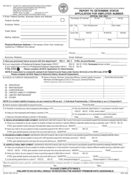 Form LB-0441 Report to Determine Status - Application for Employer Number - Tennessee