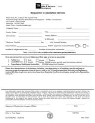 Form LB-1010 Request for Consultative Services - Tennessee