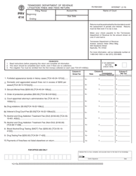 Form PRV414 (RV-R0012001) Litigation Fines and Fees Return - Tennessee