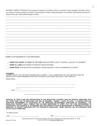 Food Manufacturer/Warehouse Plan Review Questionnaire - Tennessee, Page 2