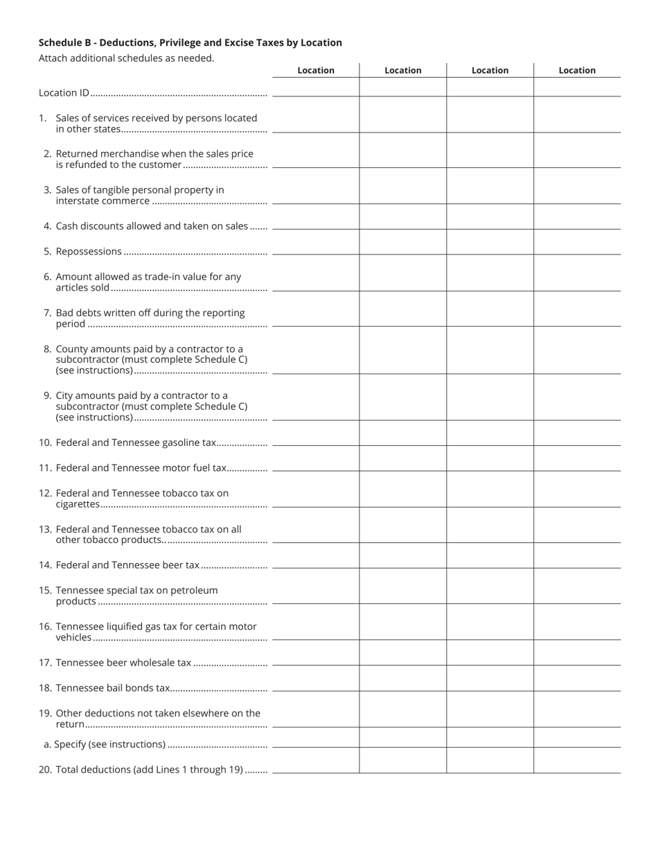 Form BUS428 (RV-R00107) Business Tax Return - Tennessee, Page 3