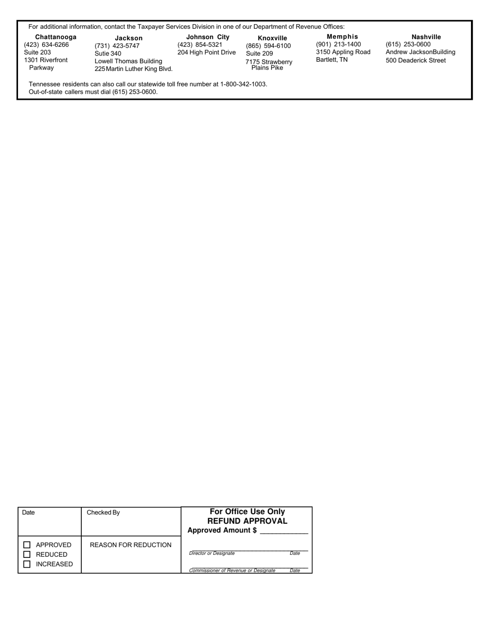 Form PET377 (RV-R0009701) Exporter Tax Return  Claim for Refund - Tennessee, Page 2