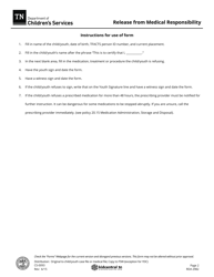 Form CS-0093 Release From Medical Responsibility - Tennessee, Page 2