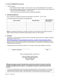 Form PWD1024 Exotic Species Zoological Permit Renewal Application - Texas, Page 2