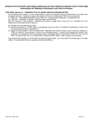 Form PWD309B Affidavit of Statutory Lien Foreclosure Sale by Self-service Storage Facility - Texas, Page 6