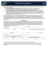 Document preview: Form 2177 Prompt Payment Certification (Federal Aid Projects) - Texas