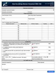 Document preview: Form 2586 Steel Non-bridge Member Worksheet DMS-7380 - Texas