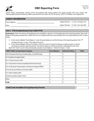 Form PTN-134 Dbe Reporting Form - Texas