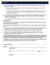 Form 2433 Internal Compliance Program Certification - Texas, Page 2
