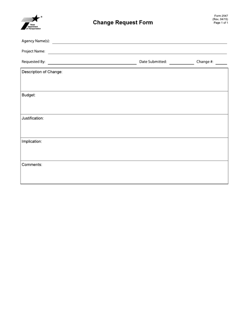 Form 2547  Printable Pdf
