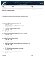 Document preview: Form ROW-U-JUACHECK Utility Joint Use Agreement Checklist - Texas