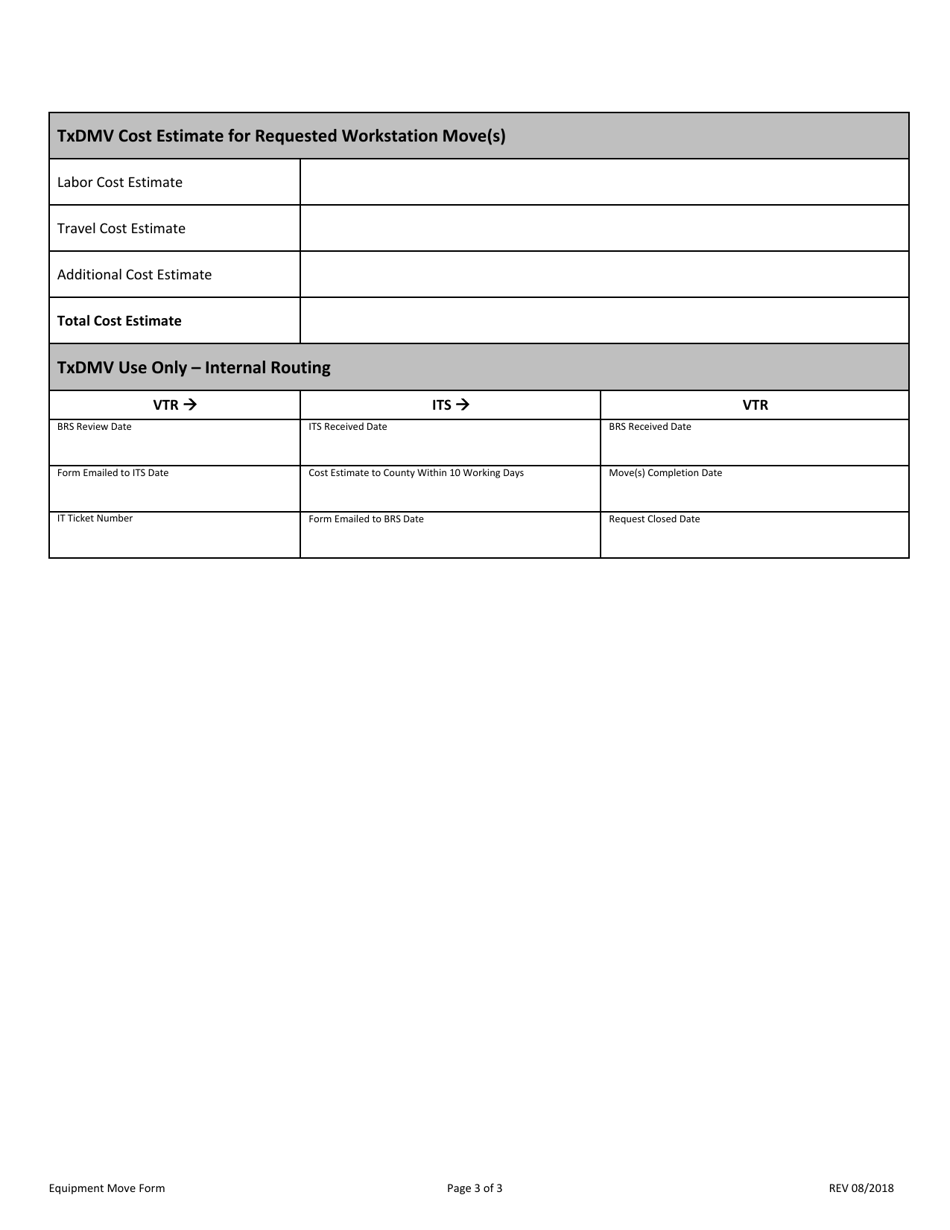 Equipment Move Form - Texas, Page 3