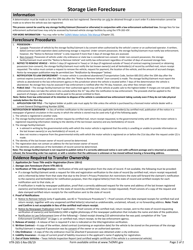 Form VTR-265-S Storage Lien Foreclosure - Texas, Page 2