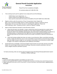 Document preview: Form MCD-106 General Permit Facsimile Application - Texas