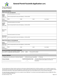Form MCD-106 General Permit Facsimile Application - Texas, Page 3