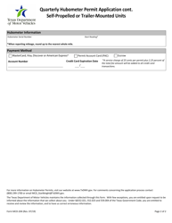 Form MCD-204 Quarterly Hubometer Permit Application - Self-propelled or Trailer-Mounted Units - Texas, Page 2