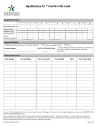 Form MCD-302 Application for Time Permits - Texas, Page 3