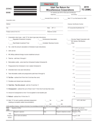 Form TC-20MC Utah Tax Return for Miscellaneous Corporations - Utah