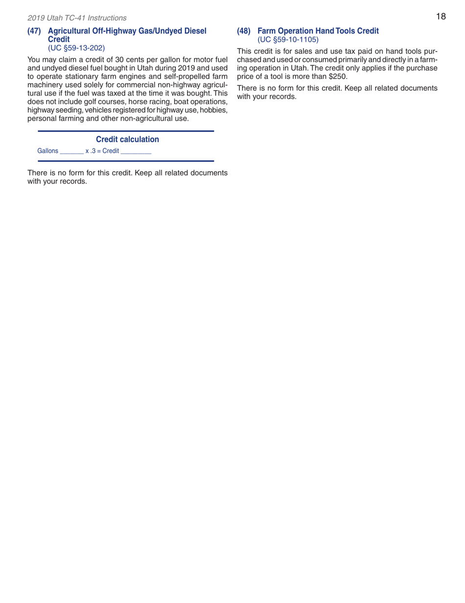 Instructions for Form TC-41 Utah Fiduciary Income Tax Return - Utah, Page 20