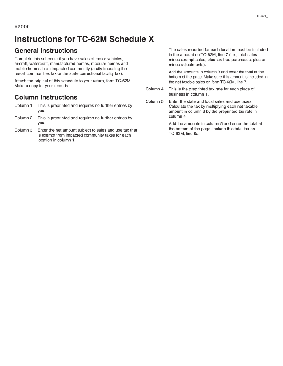 Form TC-62M Schedule X Sales Exempt From Impacted Communities Taxes - Utah, Page 2