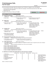 Form TC-69 Schedule FUEL &quot;Fuel Tax Types&quot; - Utah