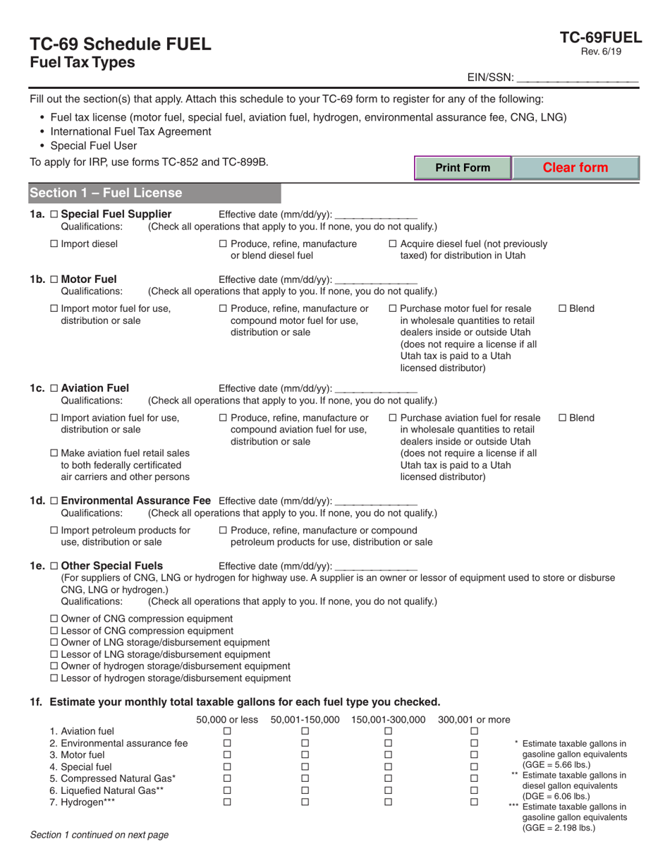 Tc 69b Form.pdf Form TC-69 Schedule FUEL - Fill Out, Sign Online and Download Fillable ...