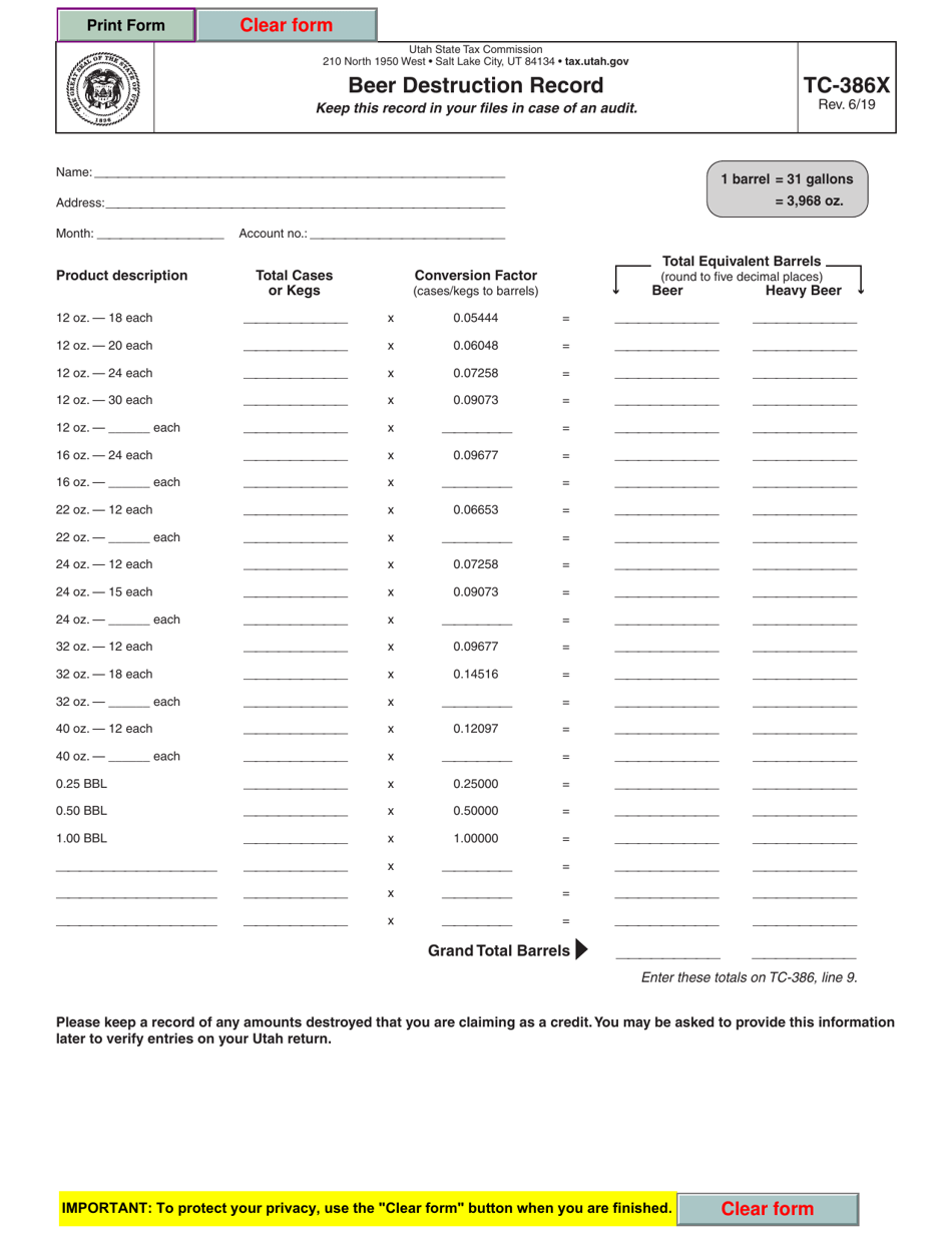 Form Tc X Fill Out Sign Online And Download Fillable Pdf Utah Templateroller