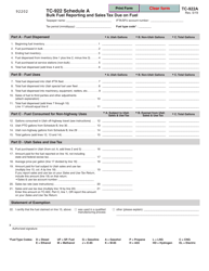 Document preview: Form TC-922 Schedule A Bulk Fuel Reporting and Sales Tax Due on Fuel - Utah