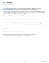 Application for License to Manufacture or Rectify Malt, Vinous, or Spirituous Beverages in Vermont - Vermont, Page 3