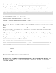 Application for Bottlers&#039; License for Malt, Vinous, or Spiritous Beverages in Vermont - Vermont, Page 2