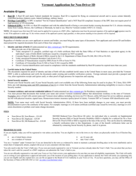 Form VL-017 Vermont Application for Non-driver Id - Vermont
