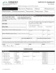 Form VL-017 Vermont Application for Non-driver Id - Vermont, Page 2