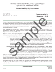 Document preview: Sample VT Form CU-313 Use Value Appraisal Program Agricultural Land and Buildings Certification - Vermont