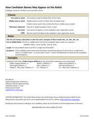 Form ELECT-501(FED) Certificate of Candidate Qualification Federal Offices - Virginia, Page 2